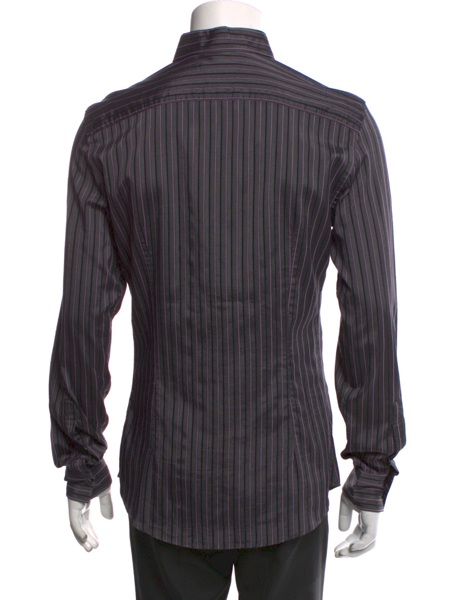 Versace Collection Striped Long Sleeve Dress Shirt